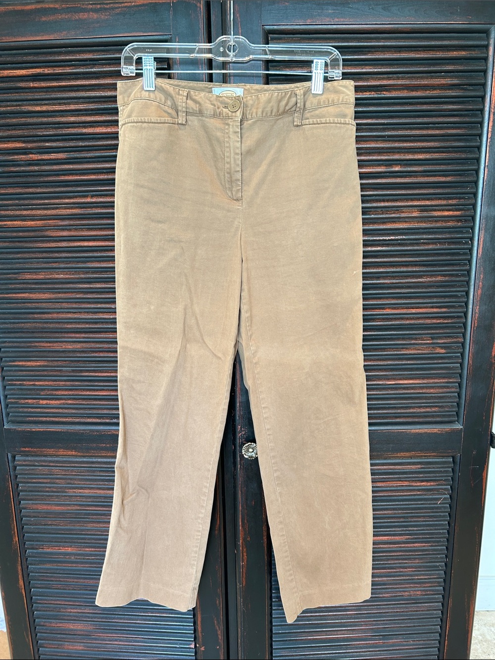 Talbots Tan Stretch Cotton / Spandex Straight-Leg Pants